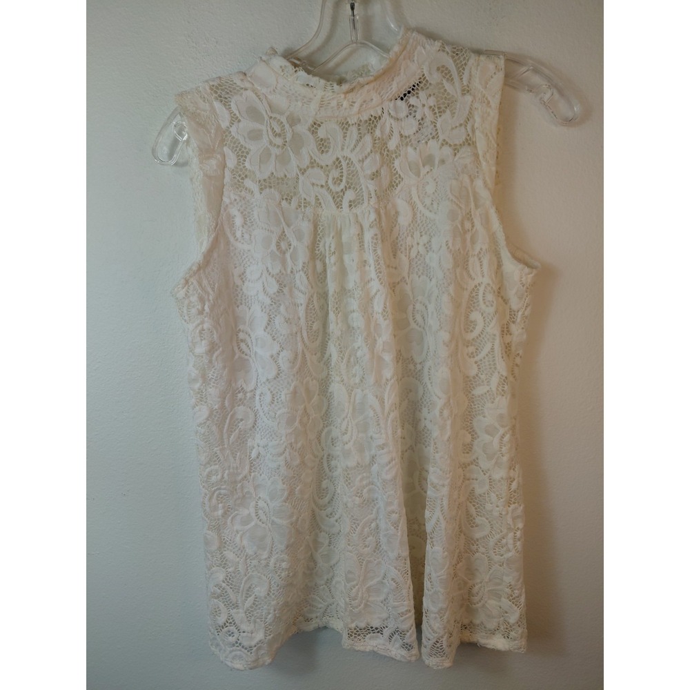 Onyx Apparel ivory lace Blouse size S Boho Y2k Festival Preppy